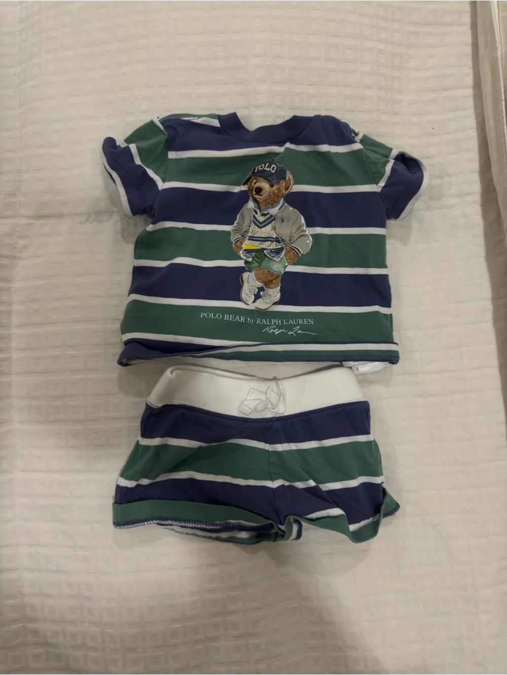 Ralph Lauren Green, Navy & White Striped Baby Tee